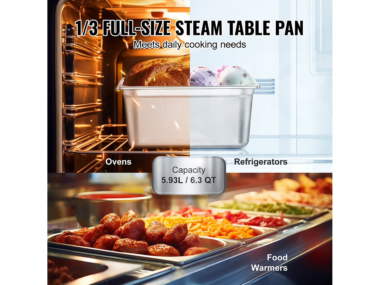 Casseruole d'Albergo SucceBuy, In Lotto da 8, Alte 15 cm, in Acciaio Inossidabile con Coperchio