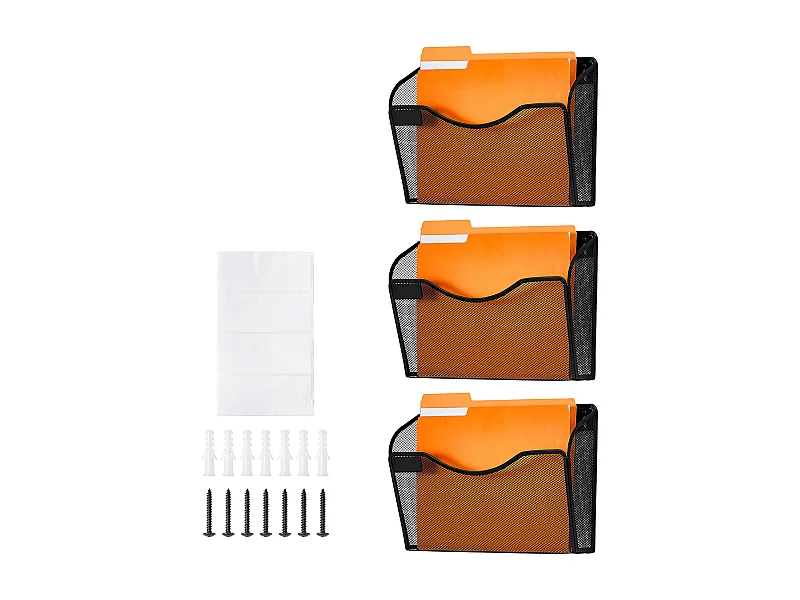 Soporte Mural SucceBuy File Wall Rack Mesh Wall File Holder 3 Piezas 1 Bolsa para Oficina y Escuela