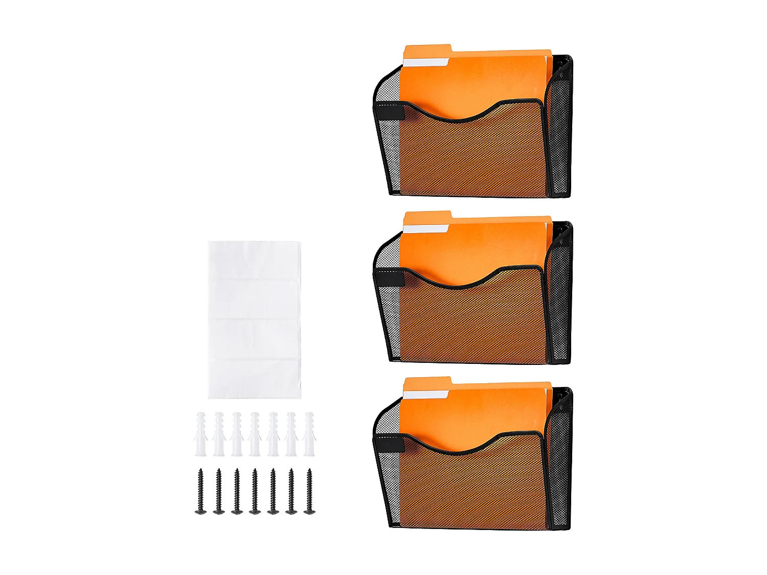 Support Mural SucceBuy File Wall Rack Mesh Wall File Holder 3 Pièces 1 Poche pour Bureau et École