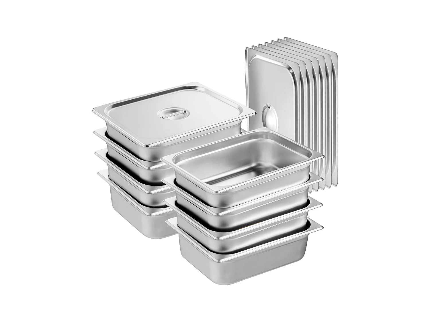 Hotelkochtöpfe SucceBuy, Set von 8, aus Edelstahl mit Deckel, für Gewerbliche und Industrielle Nutzung