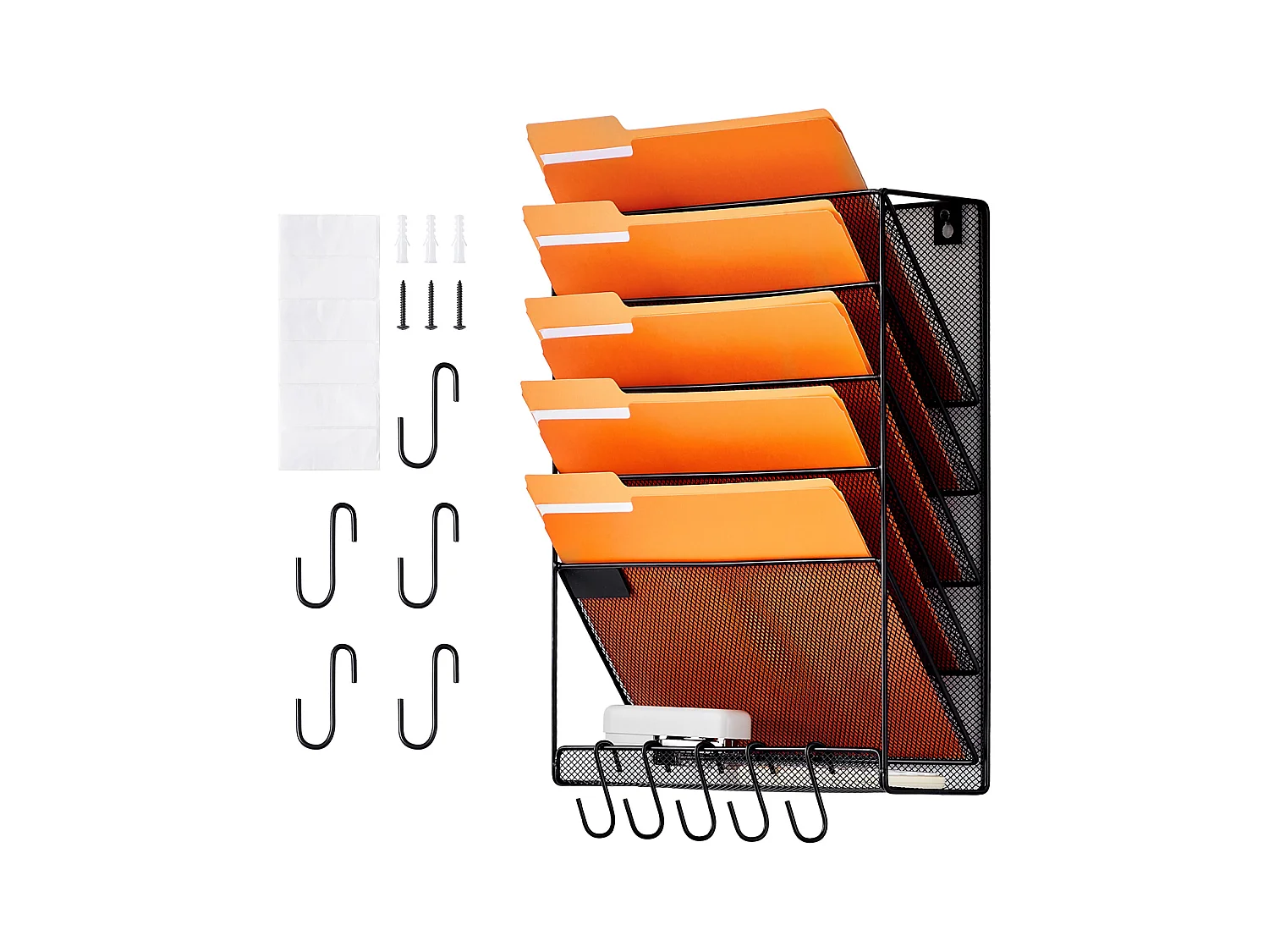 Support Mural SucceBuy pour Dossiers, Support Mural en Maille, 1 Pièce, 6 Poches, pour Bureau/École