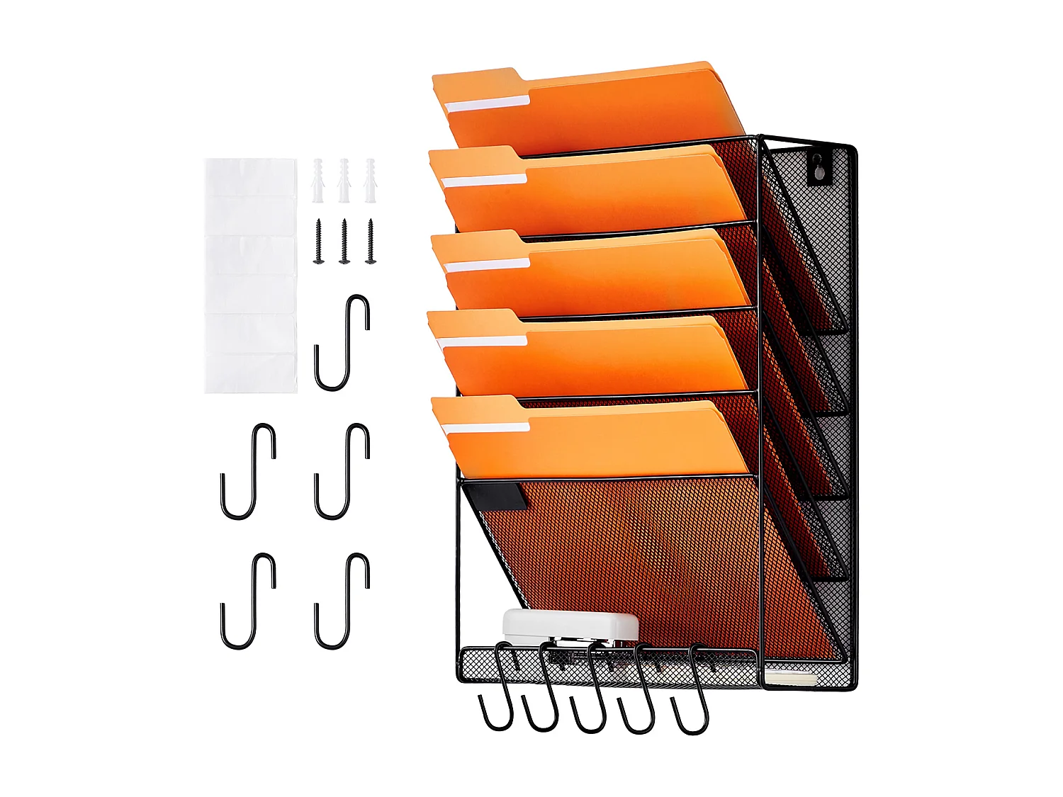 Support Mural SucceBuy pour Dossiers, Support Mural en Maille, 1 Pièce, 6 Poches, pour Bureau/École