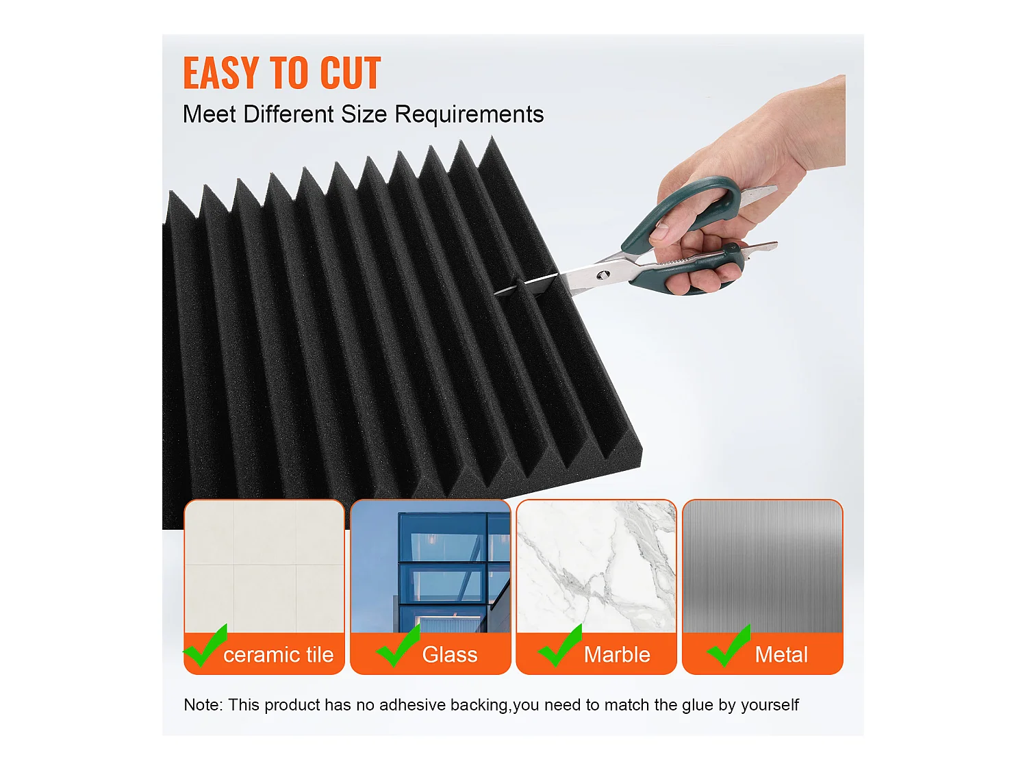 Panneaux en Mousse Acoustique SucceBuy Panneaux en Mousse Acoustique, Lot de 50, 30.48 x 30.48 x 5.08 cm pour Murs et Plafonds de Studio