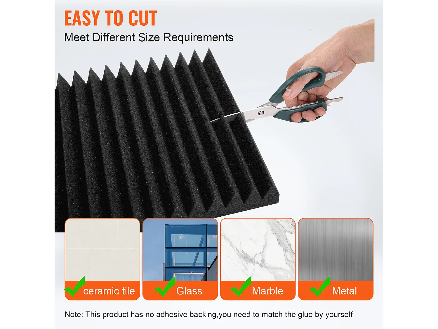 Panneaux en Mousse Acoustique SucceBuy Panneaux en Mousse Acoustique, Lot de 50, 30.48 x 30.48 x 5.08 cm pour Murs et Plafonds de Studio