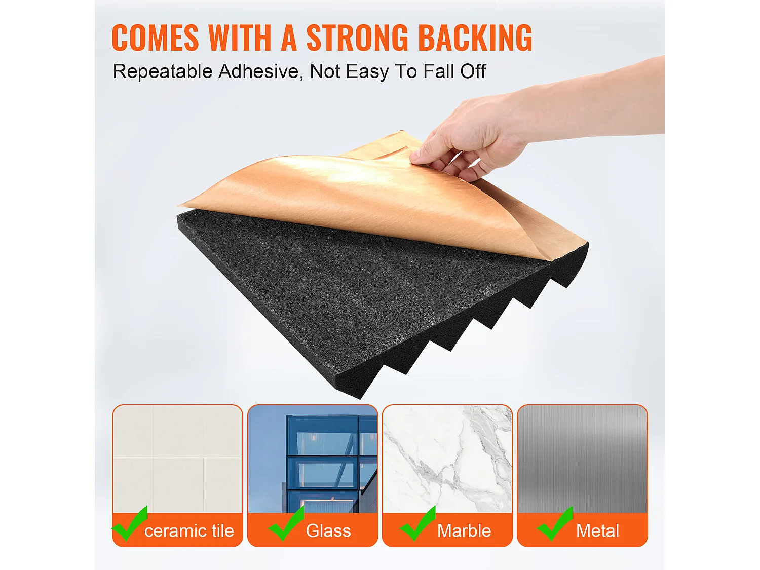 Panneaux en Mousse Acoustique SucceBuy Lot de 24 Panneaux en Mousse Acoustique 30.48 x 30.48 x 5.08 cm, Adhésif pour Studio