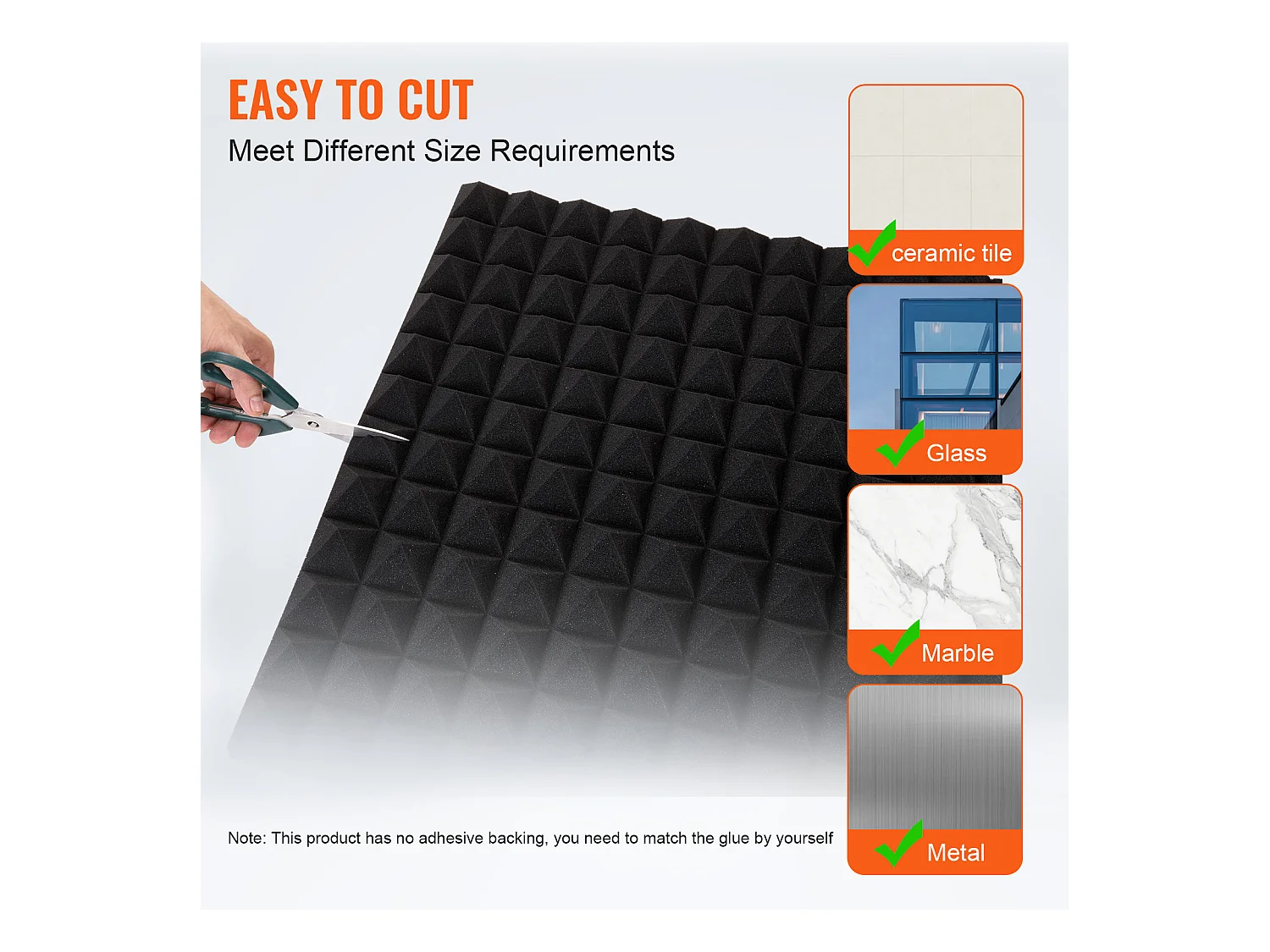 Panneaux en Mousse Acoustique SucceBuy Panneaux en Mousse Acoustique, Lot de 4, 121.92 x 60.96 x 5.08 cm pour Mur et Plafond de Studio