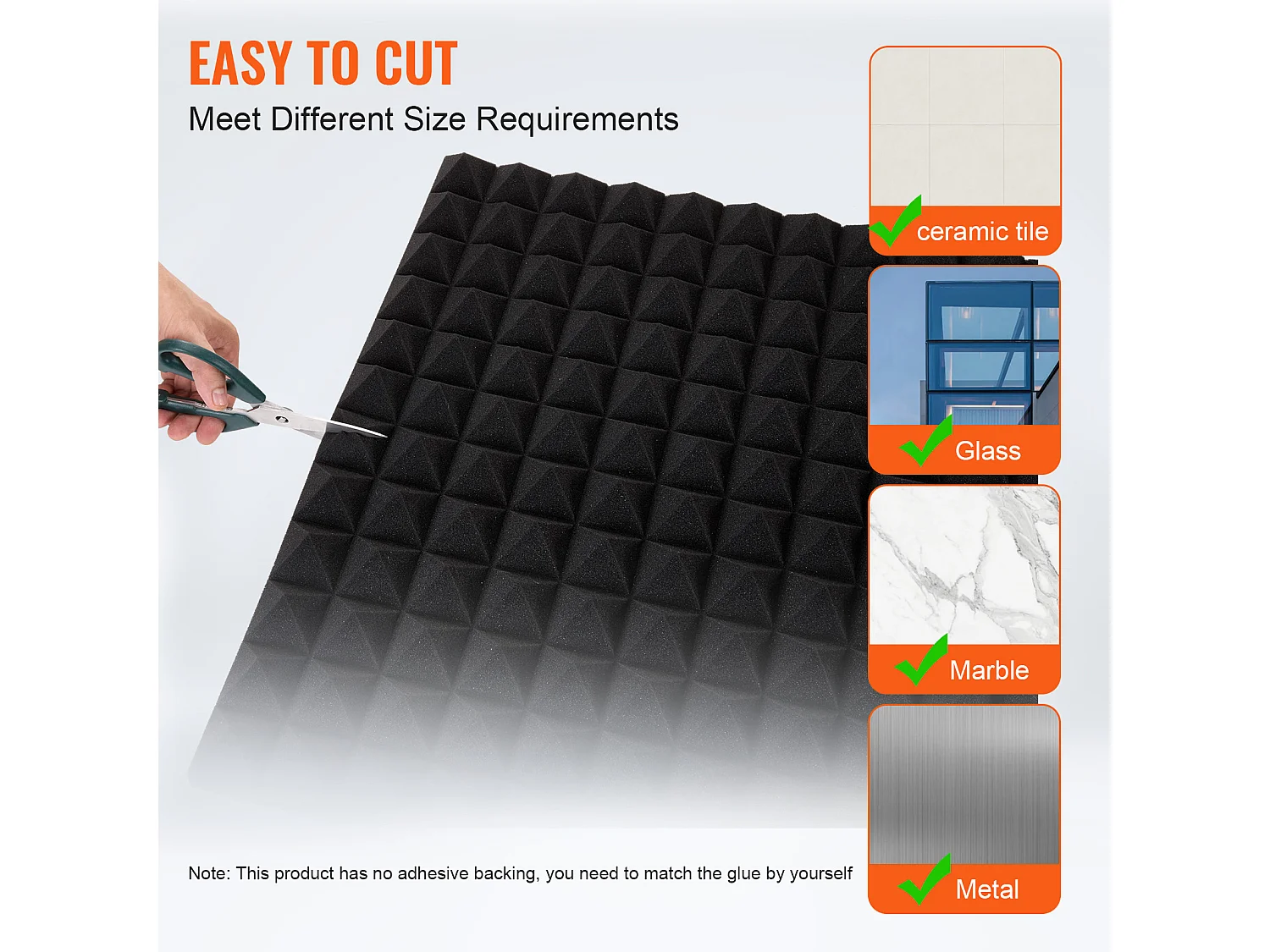 Pannelli in Schiuma Acustica SucceBuy Pannelli Acustici in Schiuma, Confezione da 4, 121.92 x 60.96 x 5.08 cm per Pareti e Soffitti di Studi