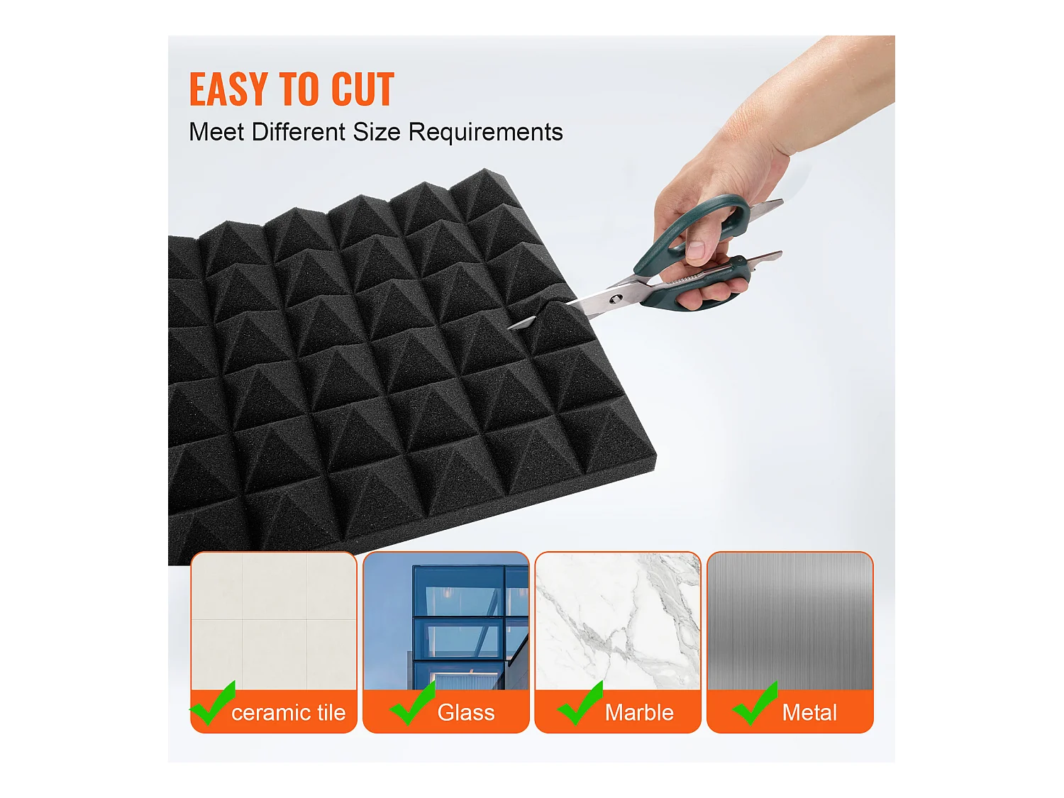 Panneaux en Mousse Acoustique SucceBuy Lot de 24 Panneaux en Mousse Acoustique 30.48 x 30.48 x 5.08 cm pour Studio