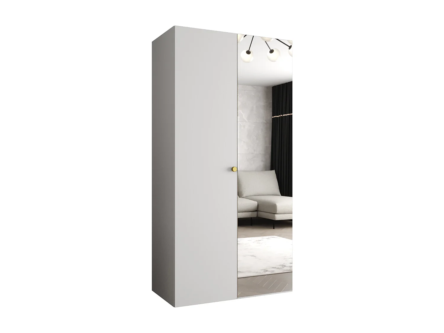 Drehtürenschrank Parma 2 202/100/52 2-türig (Weiß)