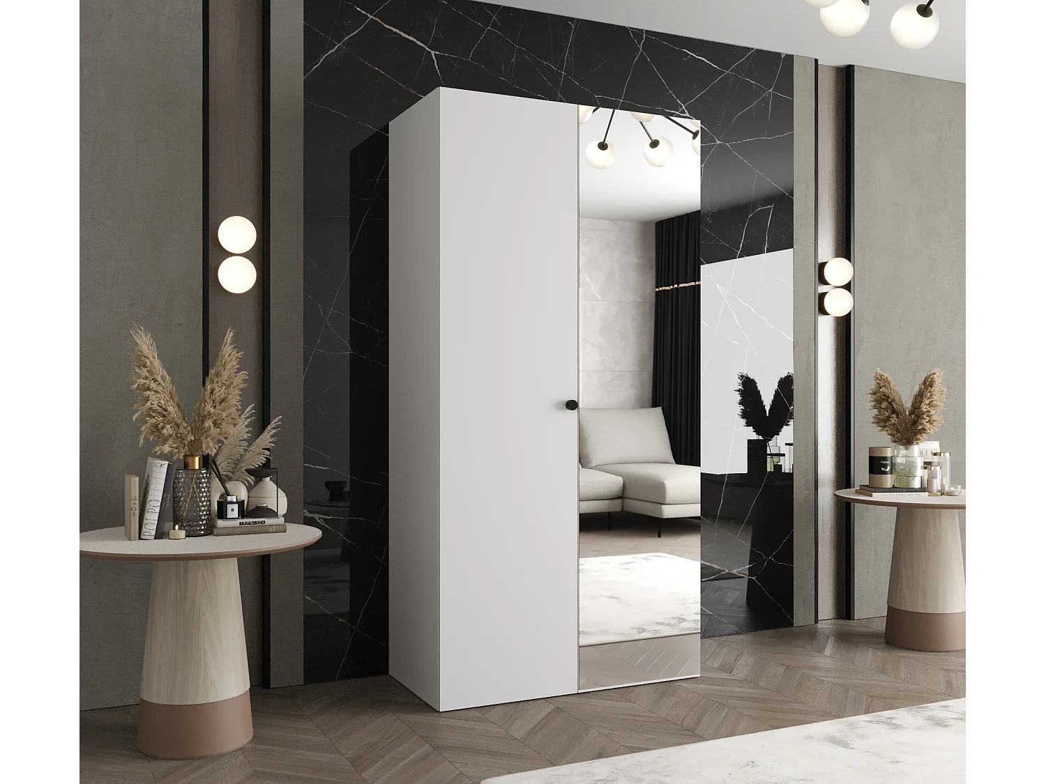 Armoire à portes battantes Parma 2 202/100/52 2 portes (Blanc)