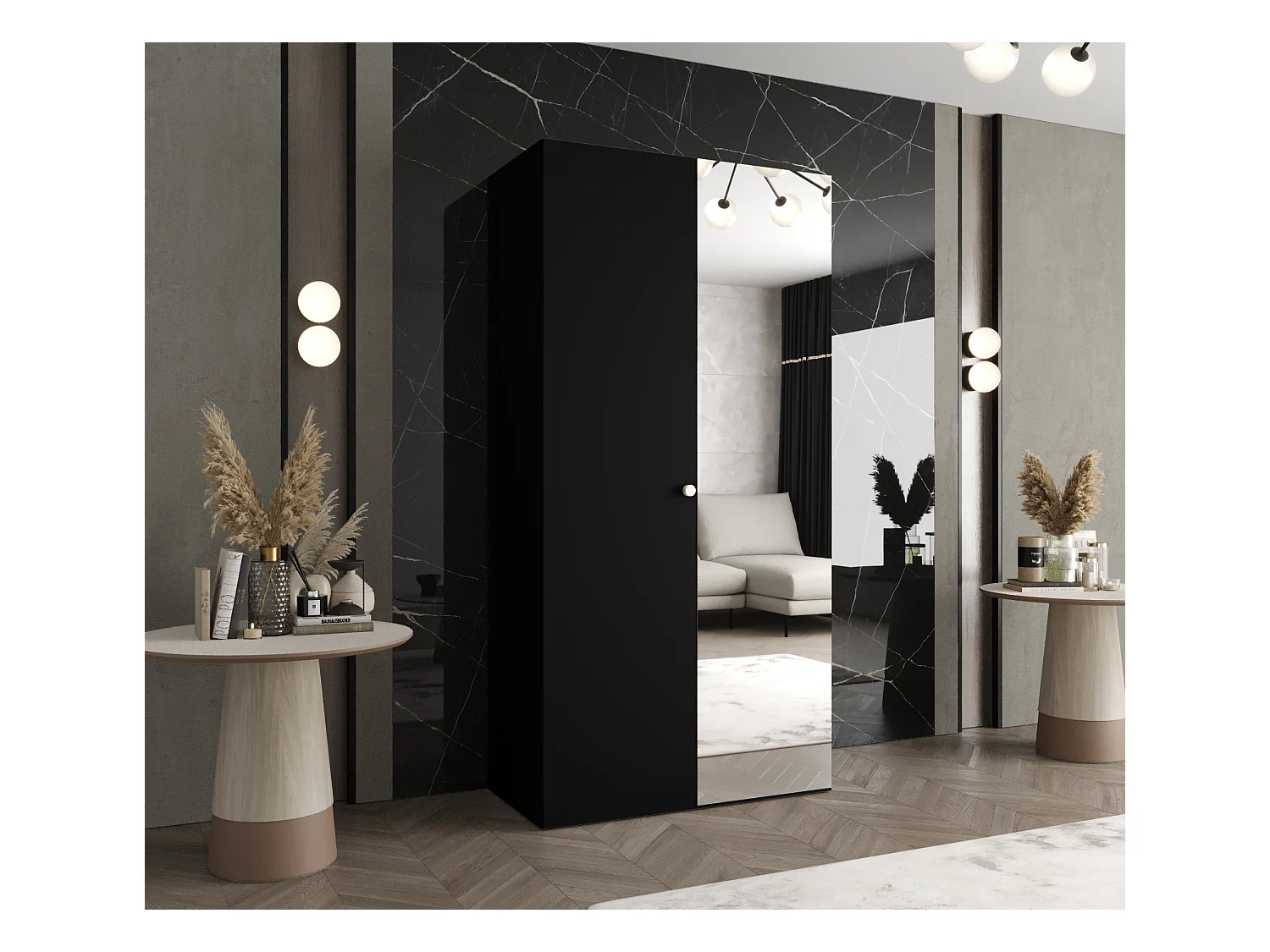 Armoire à portes battantes Parma 2 202/100/52 2 portes (Noir)