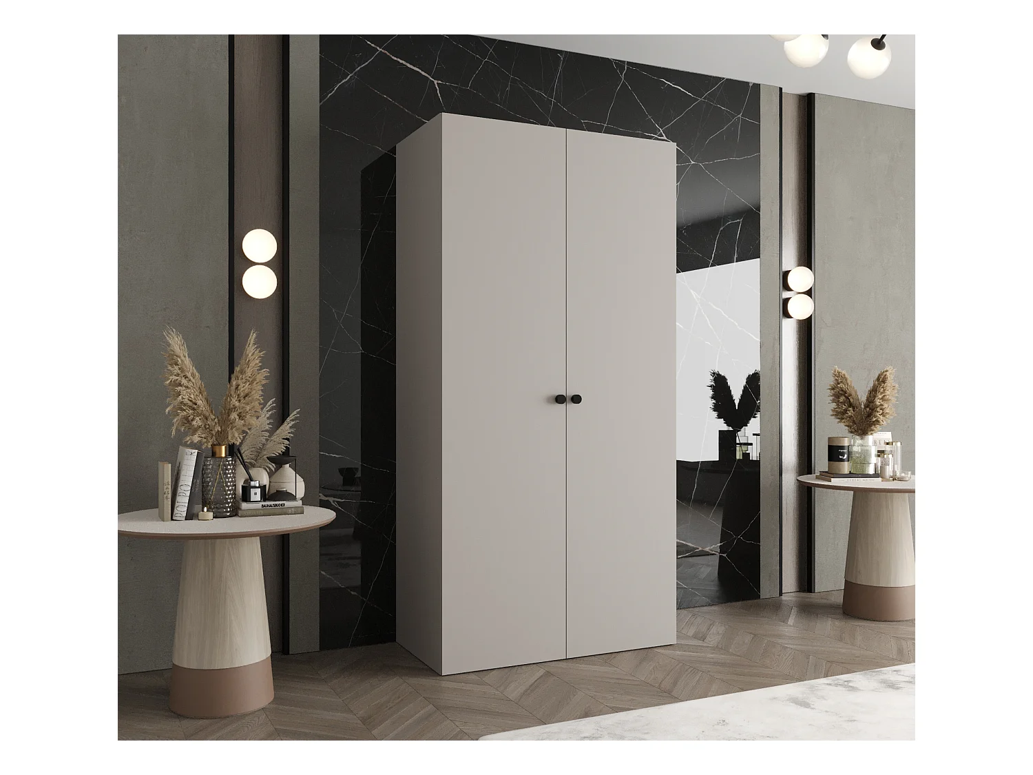 Armoire à portes battantes Parma 1 202/100/52 2 portes (Cachemire)