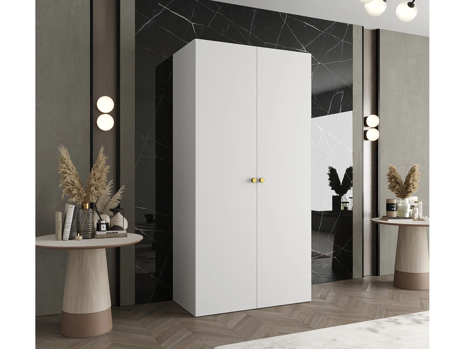 Armadio Parma 1 con ante battenti 202/100/52 2 ante (bianco)