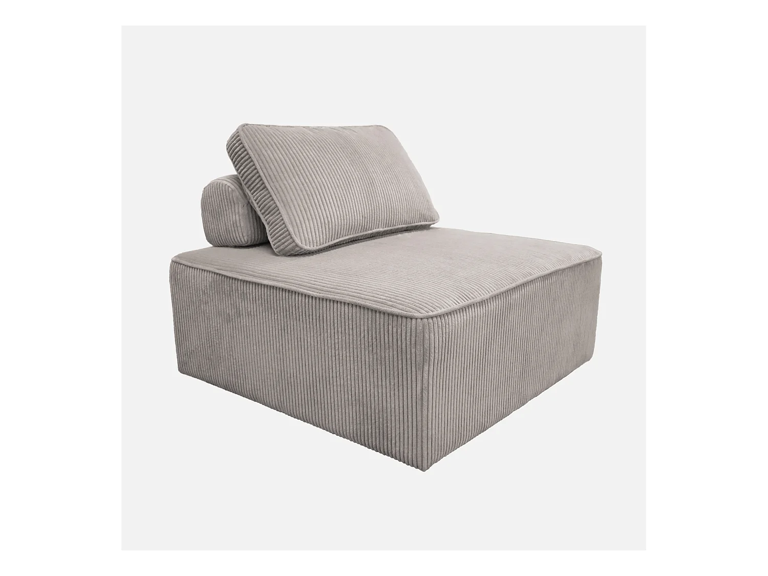 Ensemble chauffeuses LAO pour canapé modulable en velours côtelé 4 places gris clair