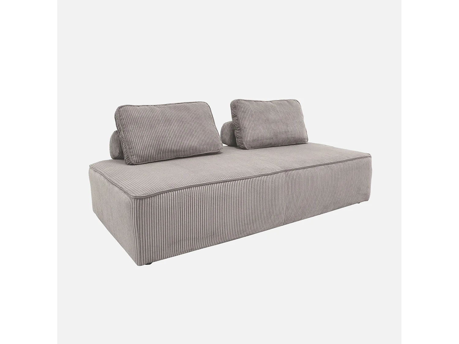 Sofá modular de pana, 4 plazas gris claro