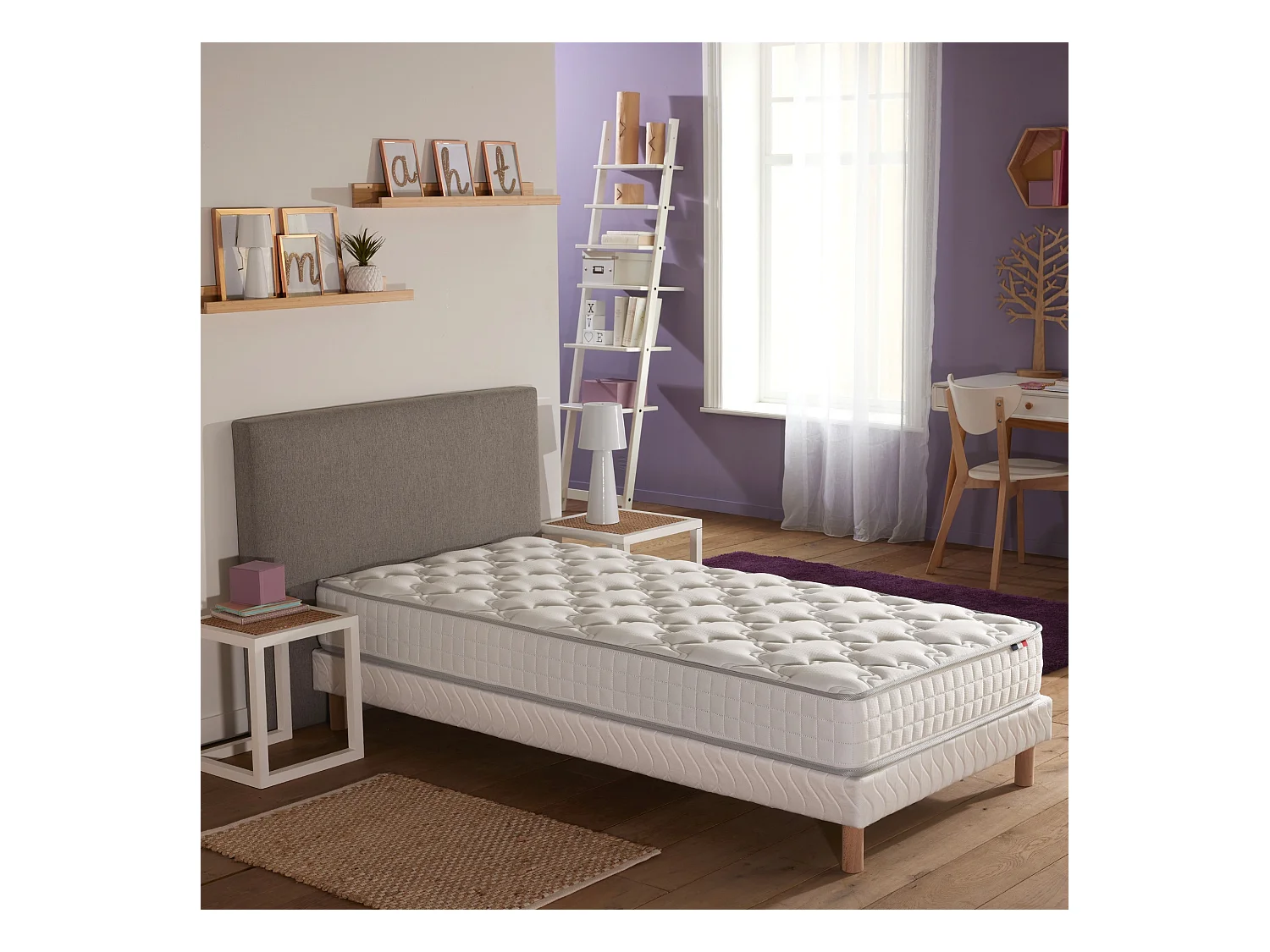 Matelas ressorts 5 zones réversible ETOILE - confort Made in France Dimensions - 90x200