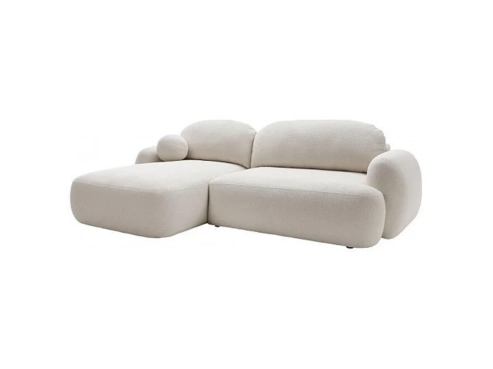 Canapé d'Angle Convertible en Tissu Bouclette Morizia style Japandi