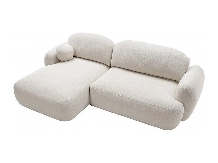 Canapé d'Angle Convertible en Tissu Bouclette Morizia style Japandi