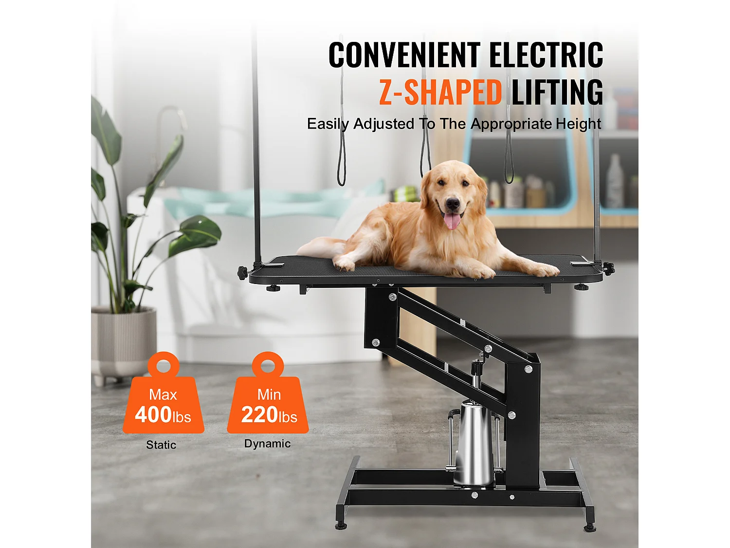 Mesa de Baño SucceBuy, Hidráulica para Perros, 109 cm, Ajustable en Altura, Brazo Robusto, Carga Máxima 182 kg