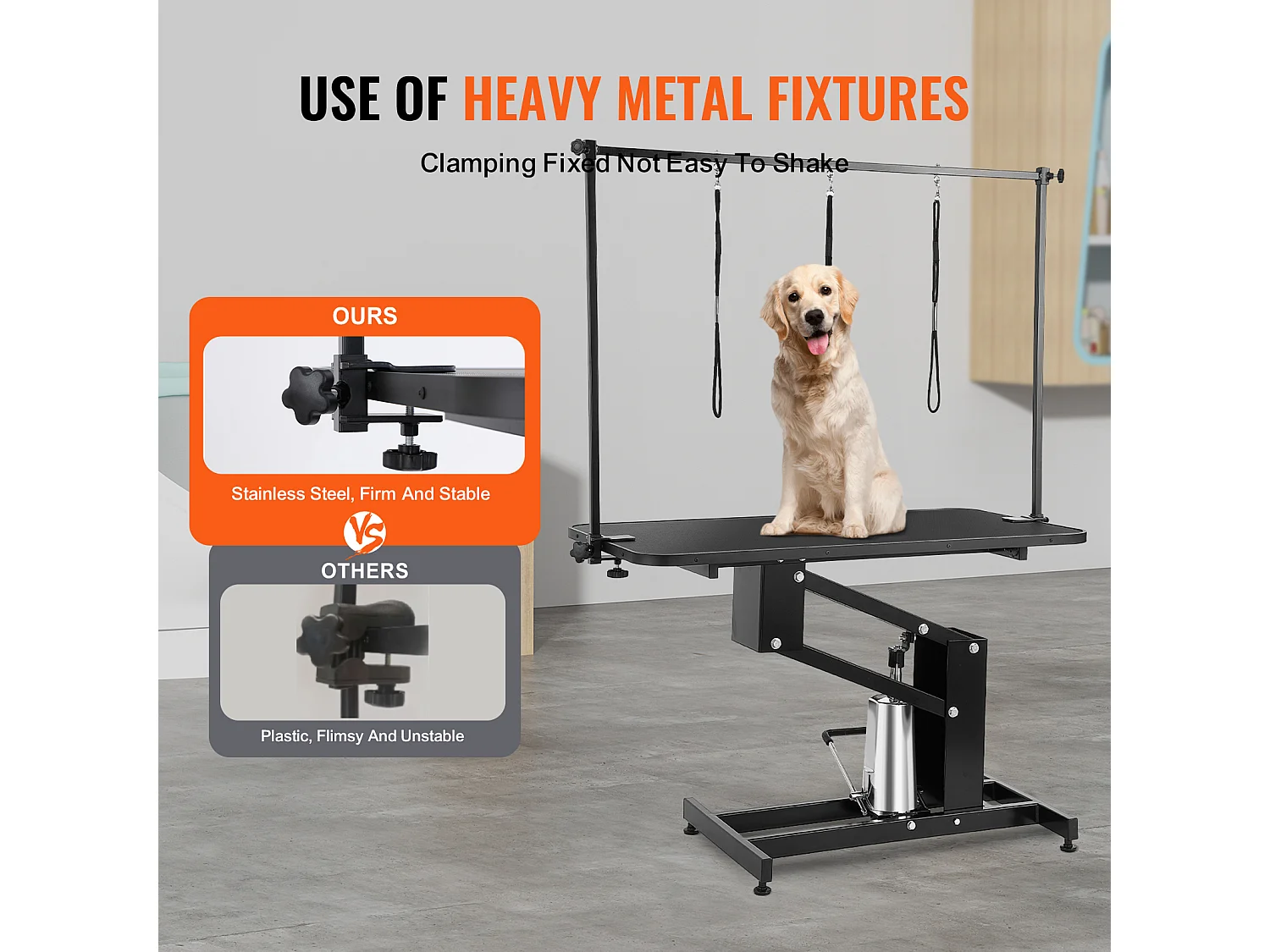 Mesa de Baño SucceBuy, Hidráulica para Perros, 109 cm, Ajustable en Altura, Brazo Robusto, Carga Máxima 182 kg