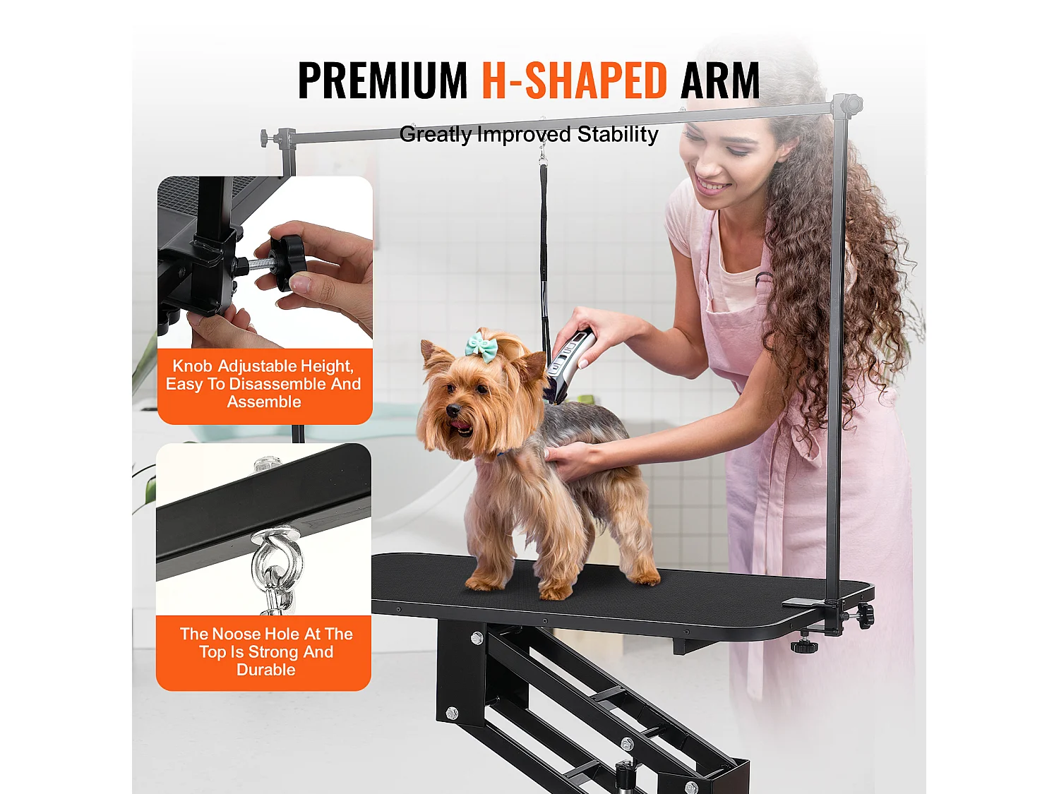 Mesa de Baño SucceBuy, Hidráulica para Perros, 109 cm, Ajustable en Altura, Brazo Robusto, Carga Máxima 182 kg