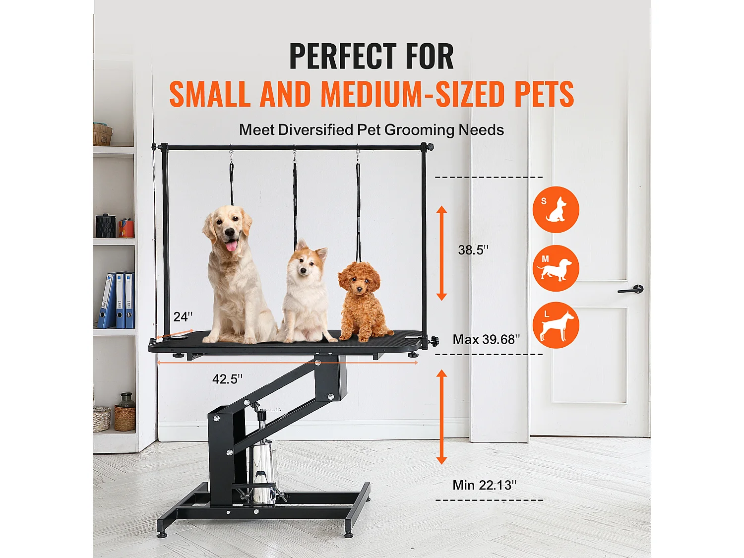 Mesa de Baño SucceBuy, Hidráulica para Perros, 109 cm, Ajustable en Altura, Brazo Robusto, Carga Máxima 182 kg