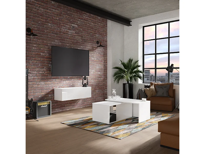 Hängeschrank für Fernseher 105/140 cm – Modernes TV-Board für Wohnzimmer