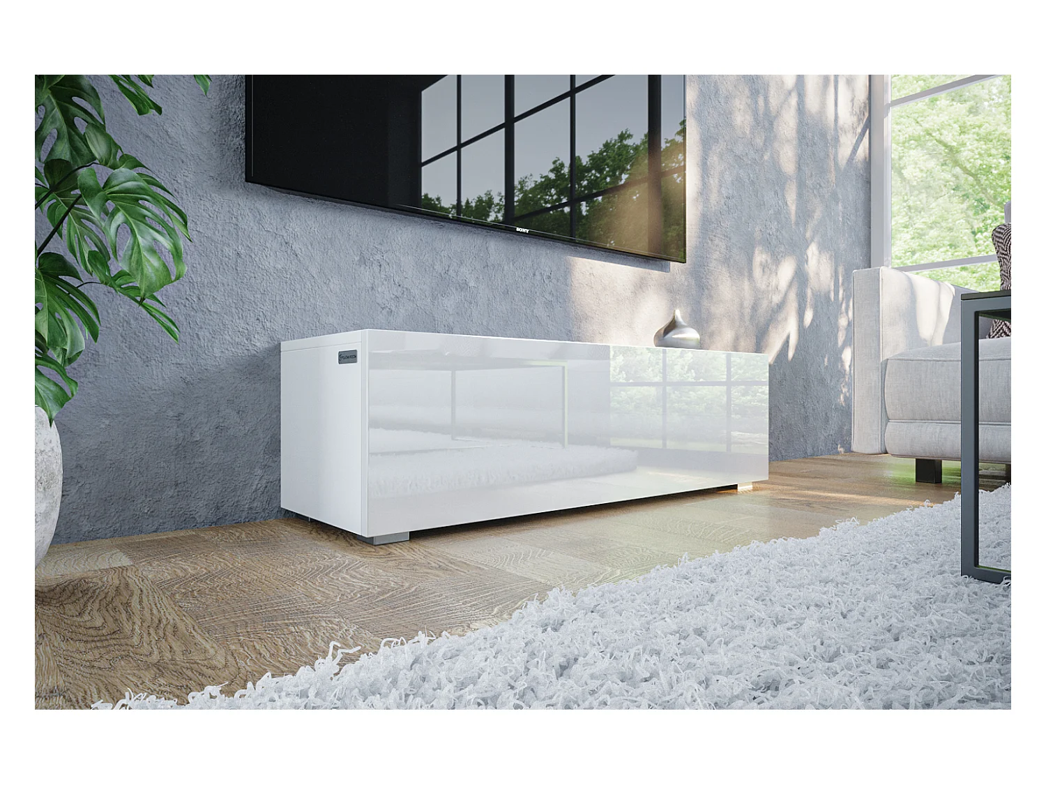 Meuble TV 105 cm 140 cm Banc Télé  Suspendu Banc Télévision Moderne Flottante pour Salon