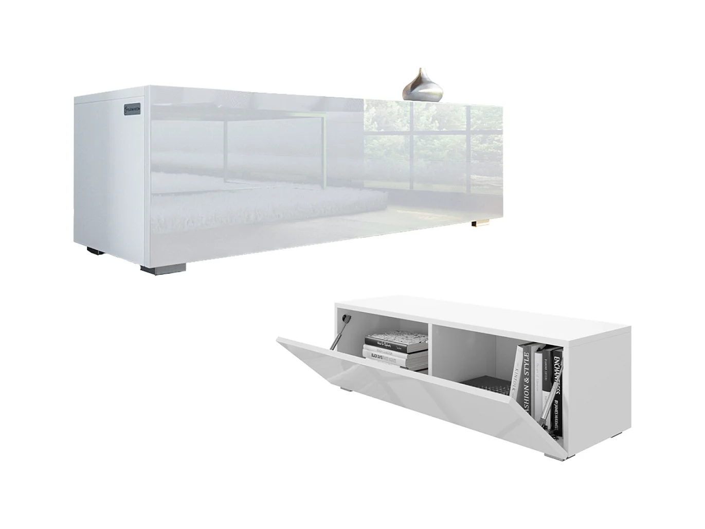 Meuble TV 105 cm 140 cm Banc Télé  Suspendu Banc Télévision Moderne Flottante pour Salon