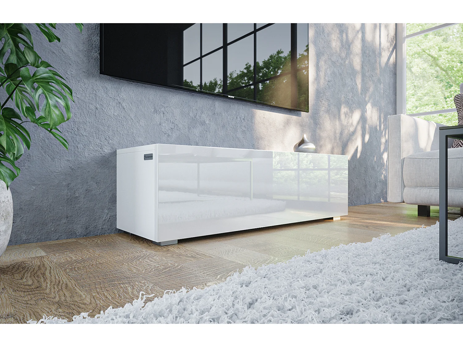 Meuble TV 105 cm 140 cm Banc Télé  Suspendu Banc Télévision Moderne Flottante pour Salon