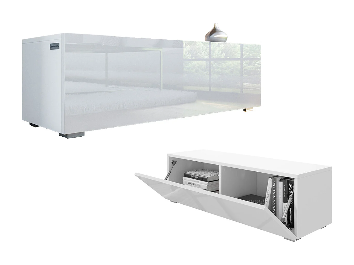 Meuble TV 105 cm 140 cm Banc Télé  Suspendu Banc Télévision Moderne Flottante pour Salon