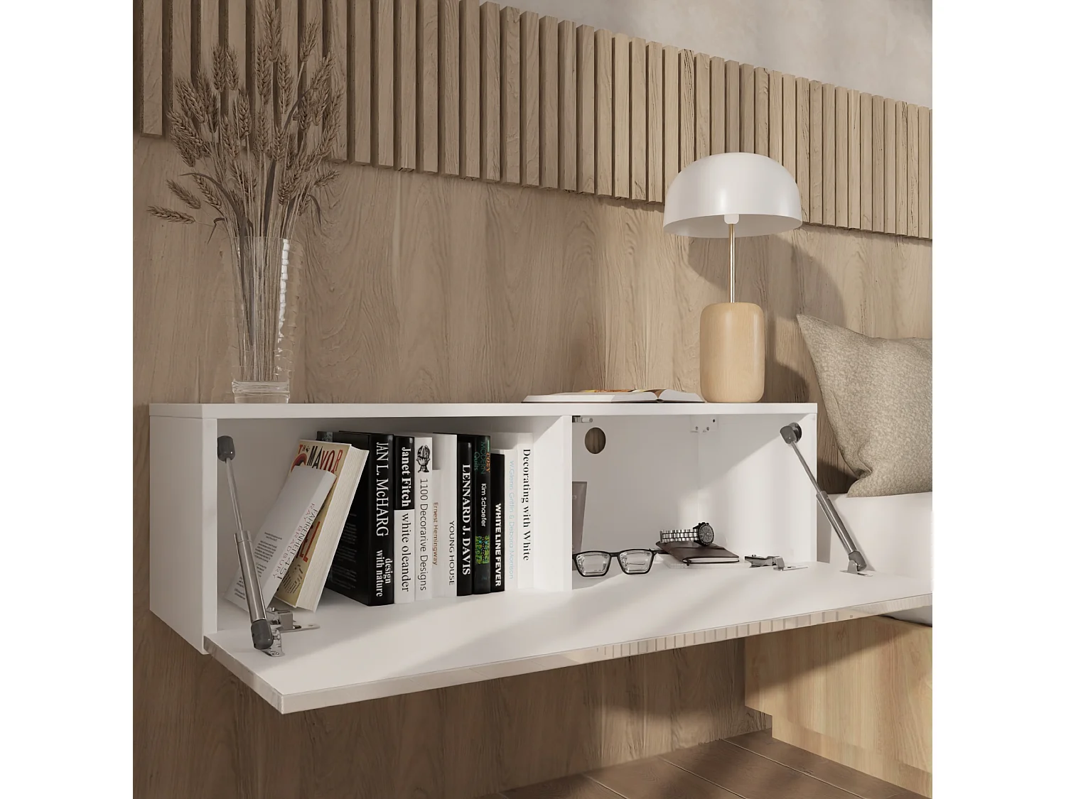 Meuble TV 105 cm 140 cm Banc Télé  Suspendu Banc Télévision Moderne Flottante pour Salon