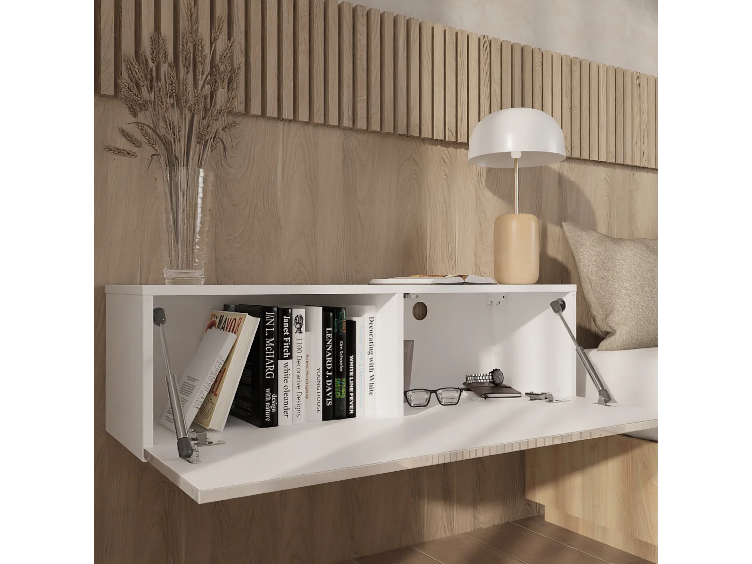 Meuble TV 105 cm 140 cm Banc Télé  Suspendu Banc Télévision Moderne Flottante pour Salon