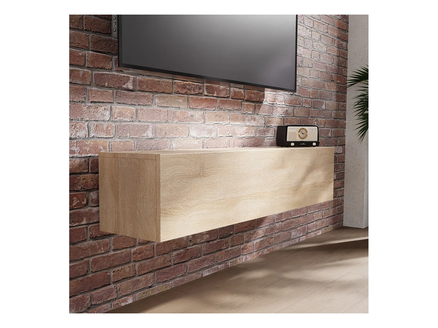 Meuble TV 105 cm 140 cm Banc Télé  Suspendu Banc Télévision Moderne Flottante pour Salon