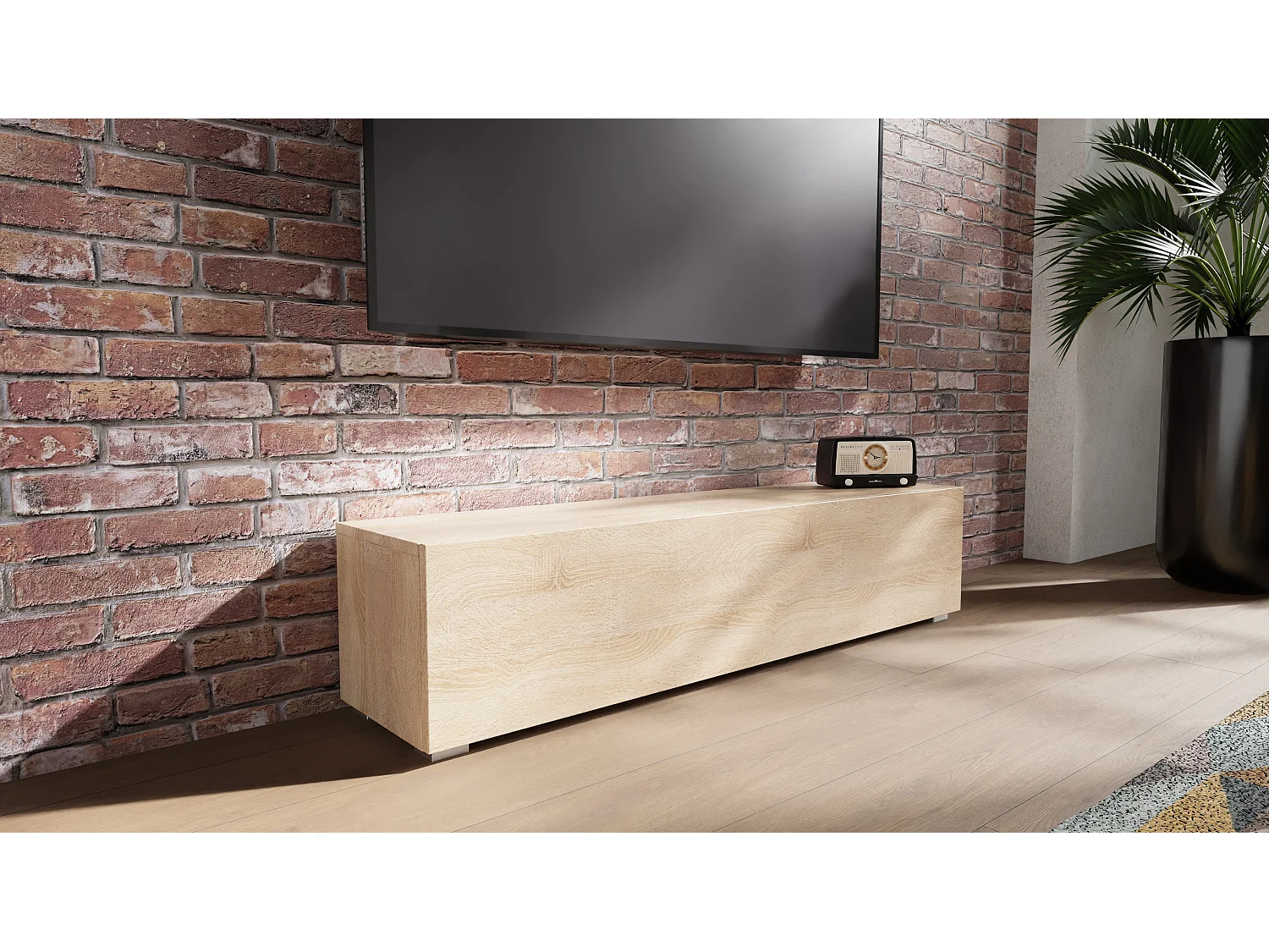 Meuble TV 105 cm 140 cm Banc Télé  Suspendu Banc Télévision Moderne Flottante pour Salon
