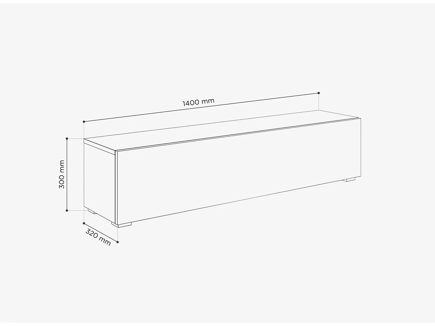 Mueble TV 105 cm 140 cm – Mueble Flotante Moderno para Salón, Colgado o Apoyado en el Suelo