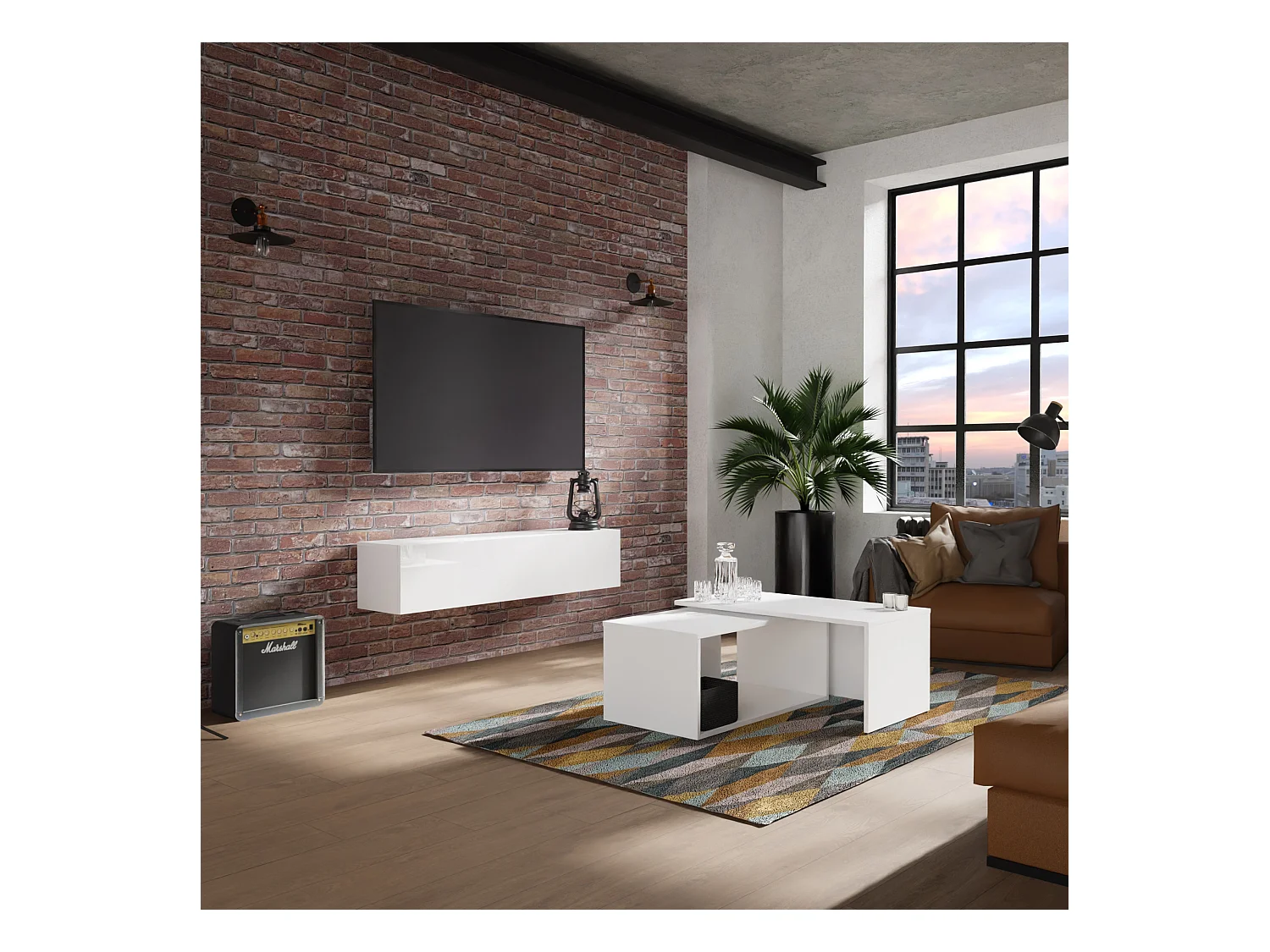 Hängendes TV-Board 105 cm / 140 cm – Modernes Fernsehschrank für Wohnzimmer