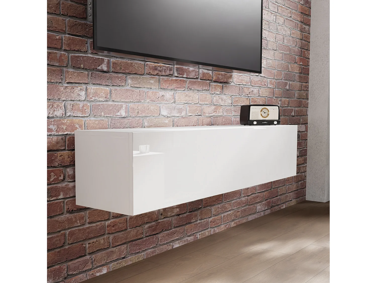 Meuble TV 105 cm 140 cm Banc Télé  Suspendu Banc Télévision Moderne Flottante pour Salon