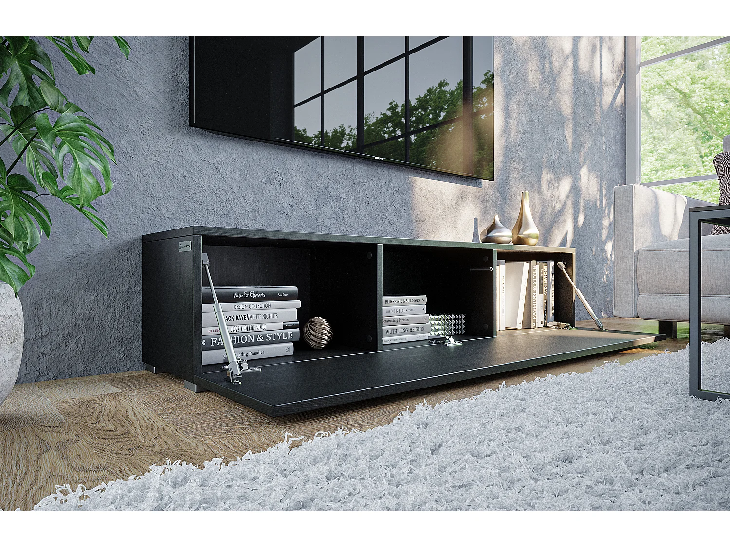 Mueble de TV 105 cm 140 cm Mueble Flotante Moderno para Salón o Pared
