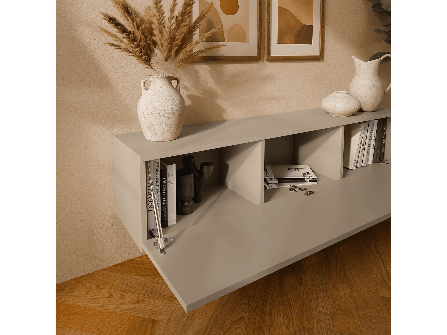 Meuble TV 105 cm 140 cm Banc Télé  Suspendu Banc Télévision Moderne Flottante pour Salon