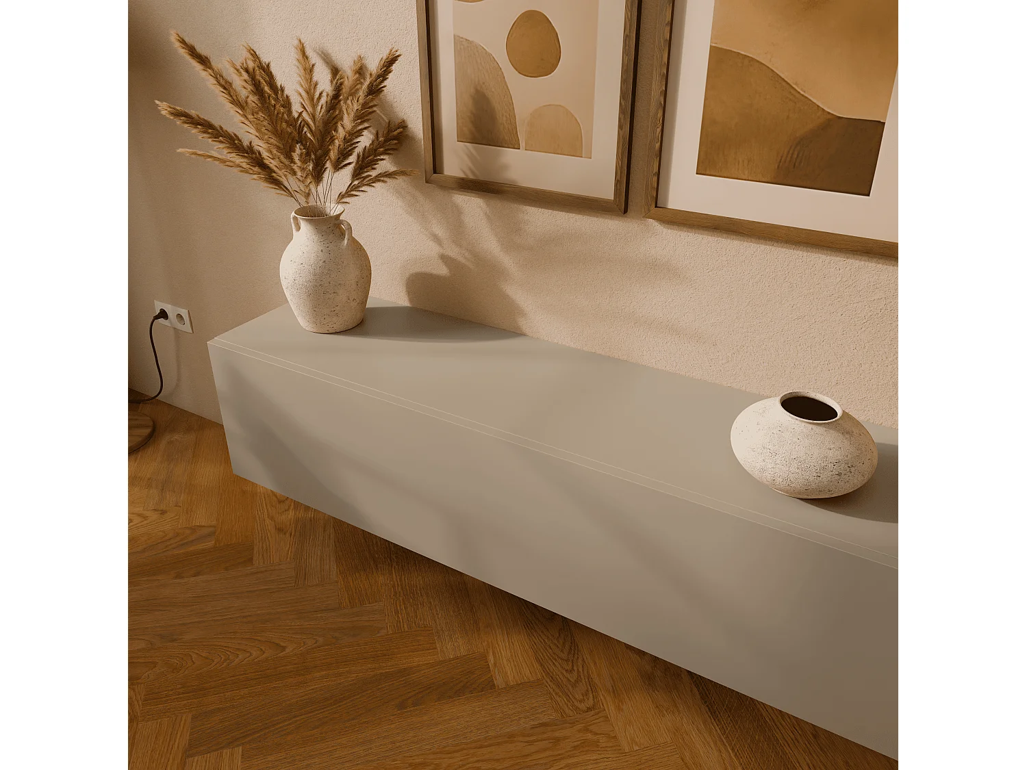 Meuble TV 105 cm 140 cm Banc Télé  Suspendu Banc Télévision Moderne Flottante pour Salon