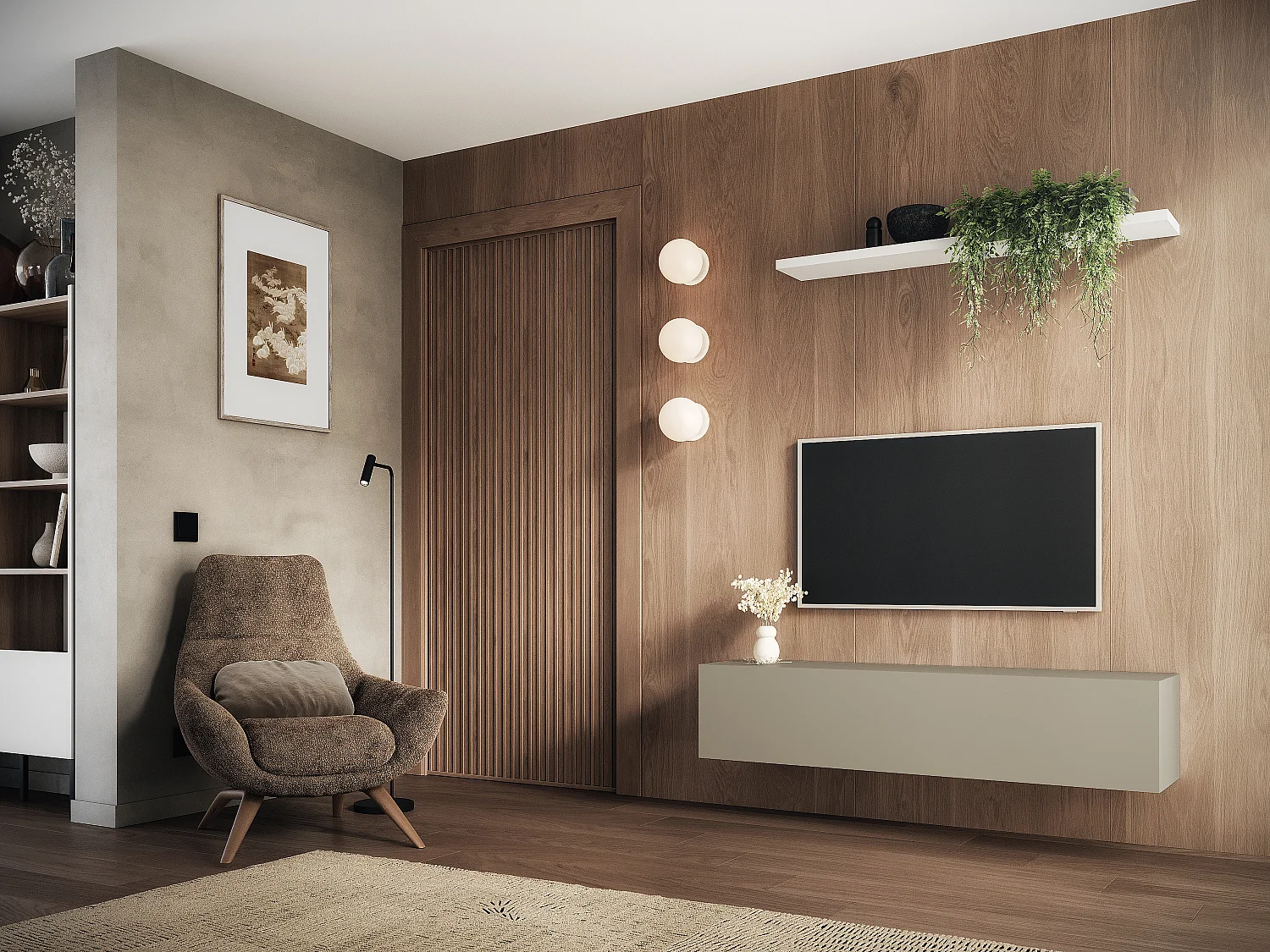 Meuble TV 105 cm 140 cm Banc Télé  Suspendu Banc Télévision Moderne Flottante pour Salon