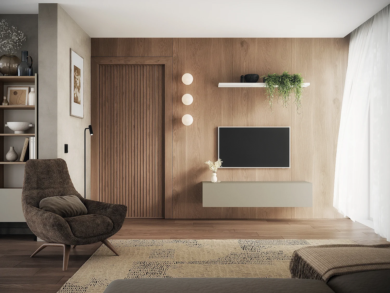 Meuble TV 105 cm 140 cm Banc Télé  Suspendu Banc Télévision Moderne Flottante pour Salon