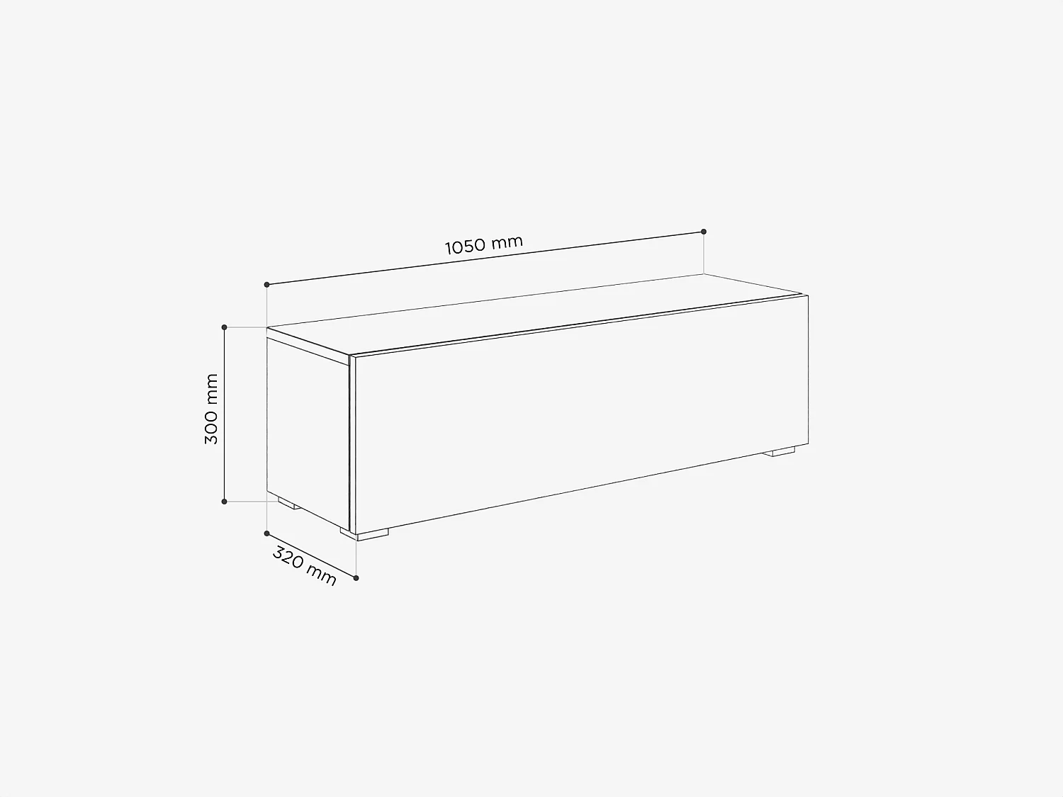 Meuble TV 105 cm 140 cm Banc Télé  Suspendu Banc Télévision Moderne Flottante pour Salon