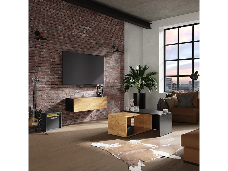 Szafka RTV 105 cm 140 cm Nowoczesna Wisząca Szafka RTV do Salonu