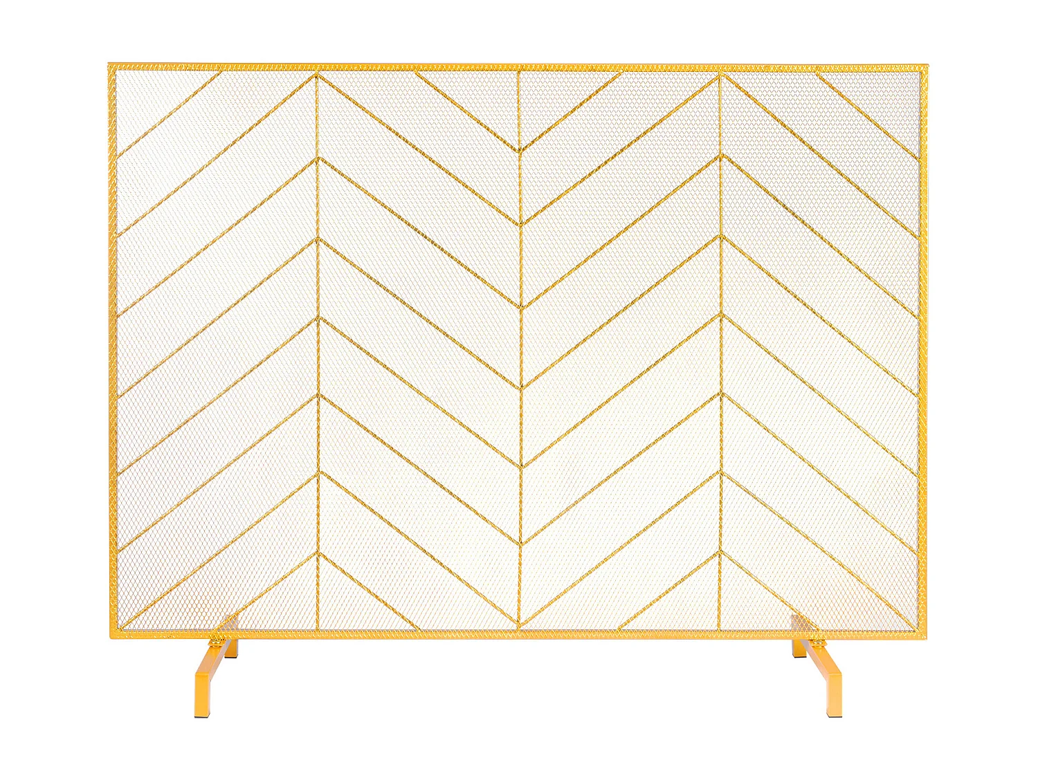 Pare-Feu de Cheminée SucceBuy en Treillis Métallique à 1 Panneau, 98 x 76 cm, Doré