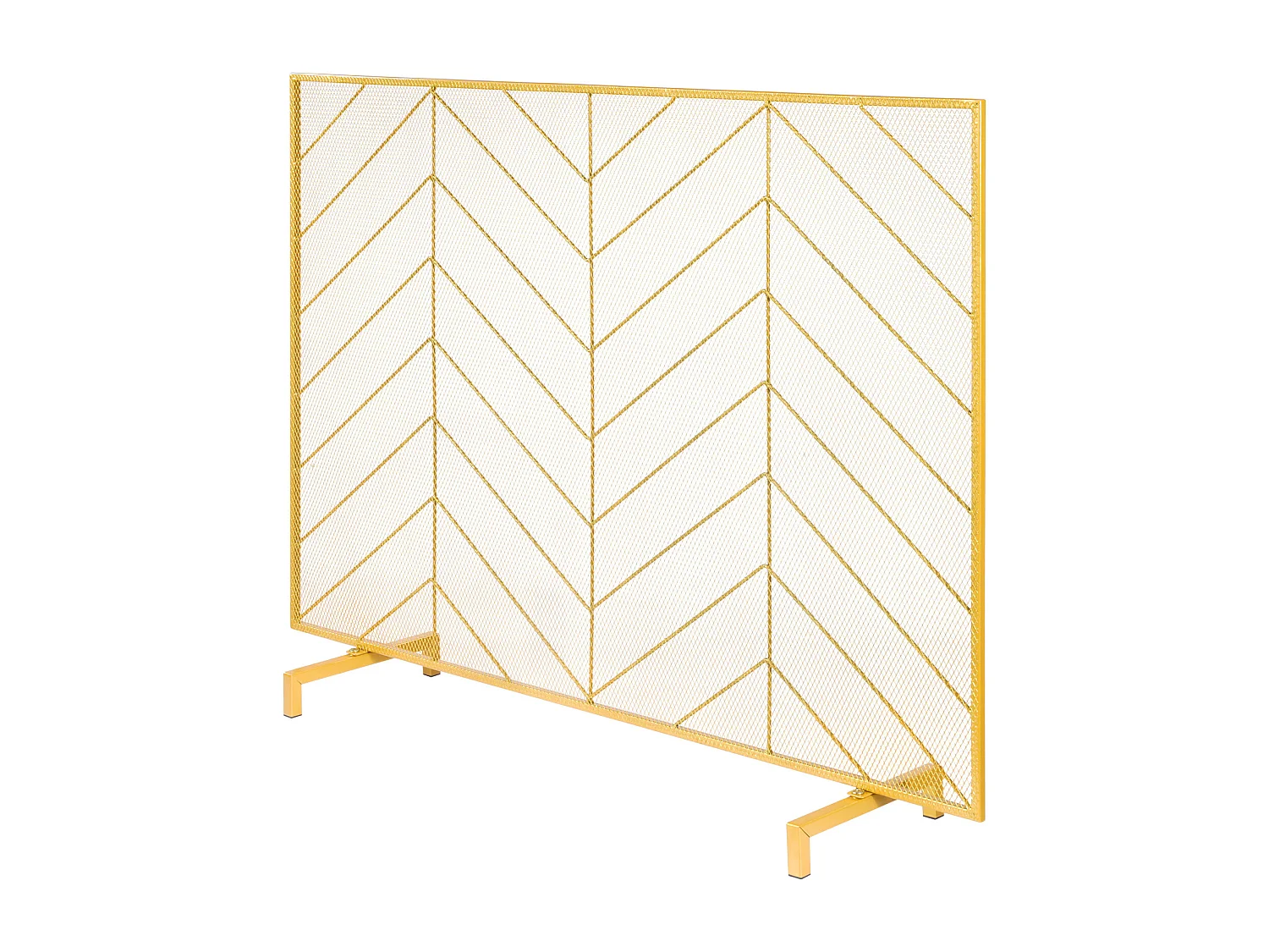 Pare-Feu de Cheminée SucceBuy en Treillis Métallique à 1 Panneau, 98 x 76 cm, Doré