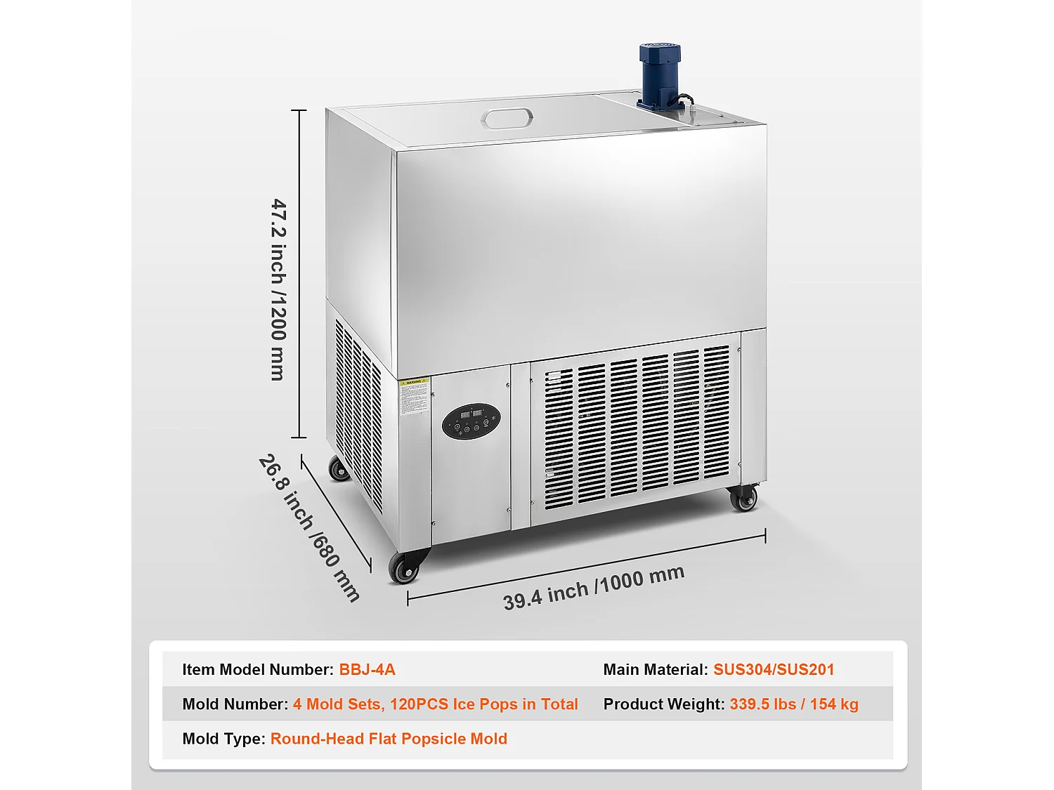 Máquina de Hielo Comercial SucceBuy, Conjunto de 4 Moldes, Máquina de Hielo de 120 Piezas