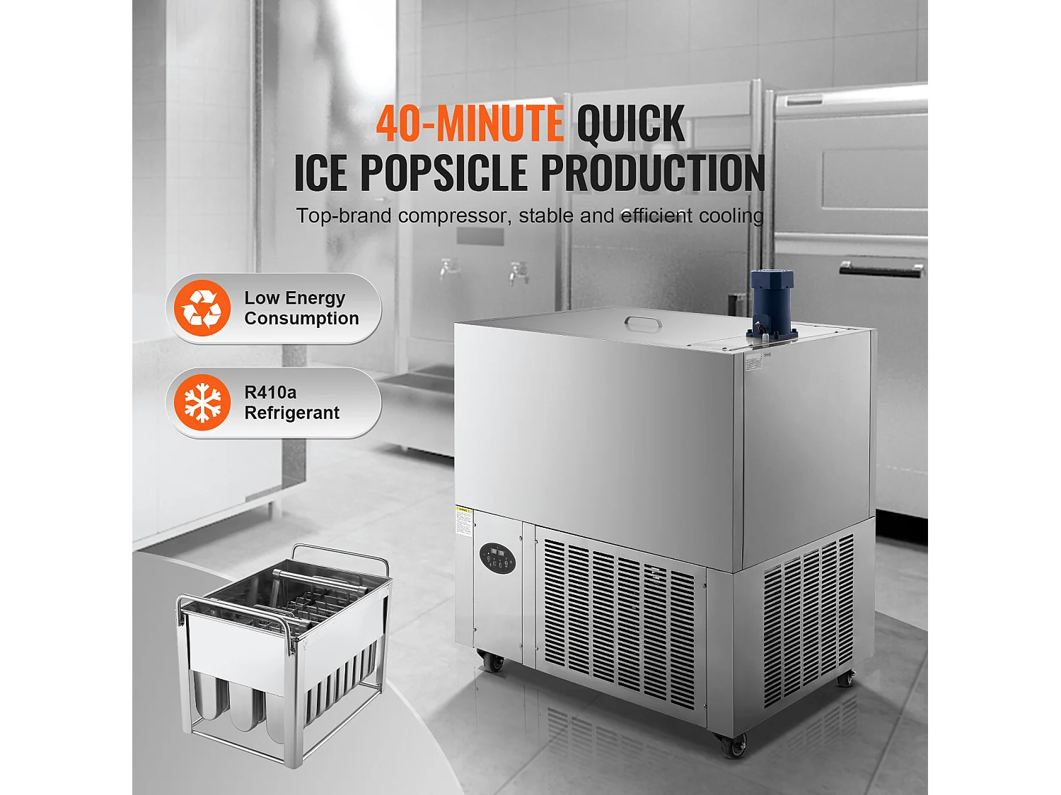 Máquina de Hielo Comercial SucceBuy, Conjunto de 4 Moldes, Máquina de Hielo de 120 Piezas