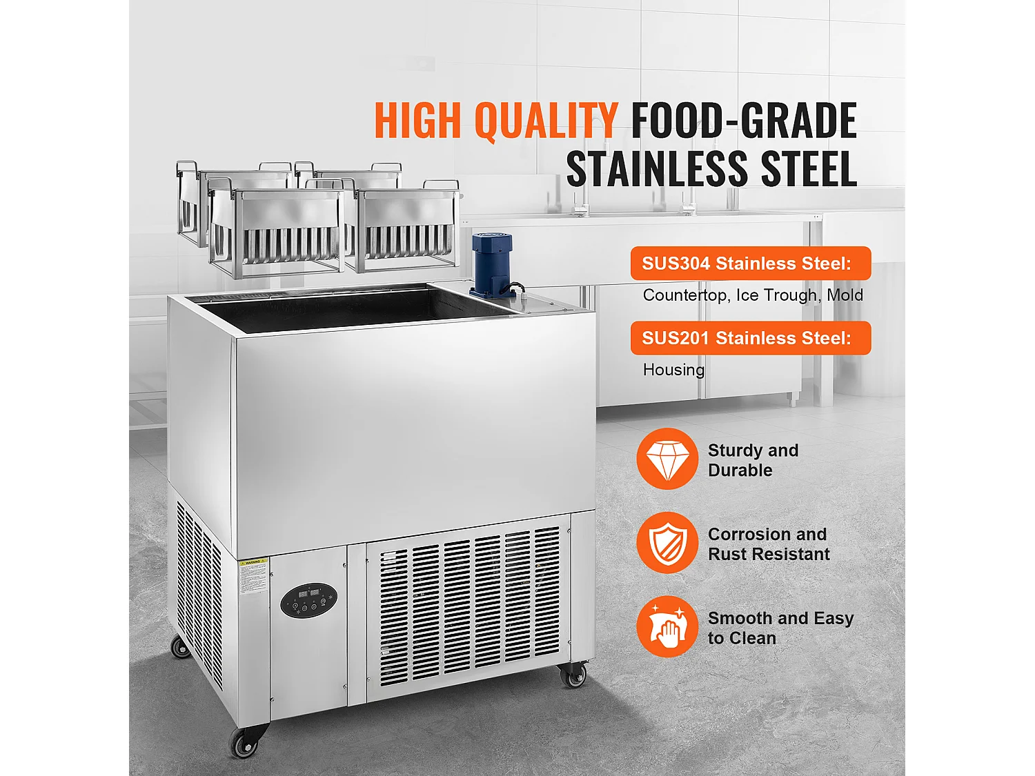 Máquina de Hielo Comercial SucceBuy, Conjunto de 4 Moldes, Máquina de Hielo de 120 Piezas